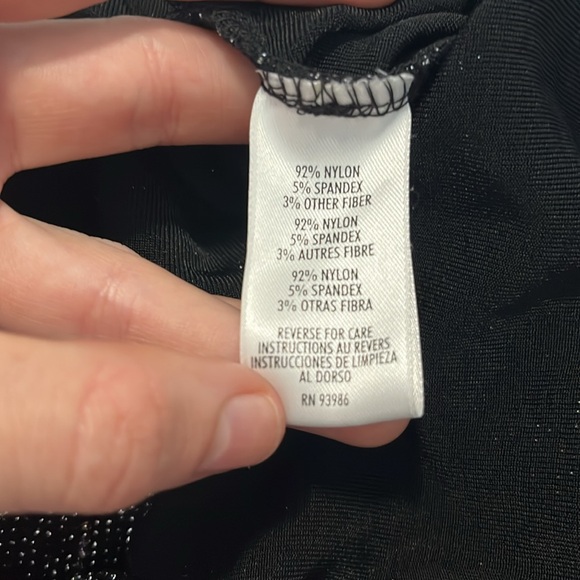 Annex size 1X women’s top black tank with silver bedazzled sparkling design - Picture 9 of 10